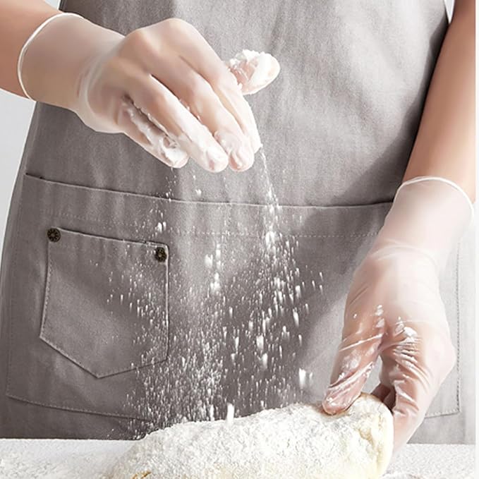 Jointown Vinyl Gloves, Disposable Cleaning, Powder Free, Latex Free, Non-Sterile Protective Glove, Gloves for Cooking
