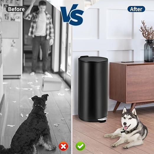 Garvee 8 Gallon Round Trash Can, 30L Modern Garbage Can with Soft Close Lid and Foot Pedal, Removable Inner Bucket for Living Room, Office, Bathroom, Kitchen, Black