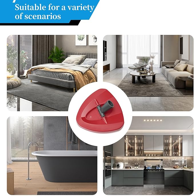 Spin Mop Replacement Head Base Compatible with O-Cedar EasyWring 1-Tank System Mop Rotating Triangle Mop Head Cover Replacement Rotating Mop Base Plastic Base for Spin Mop Accessories, Red