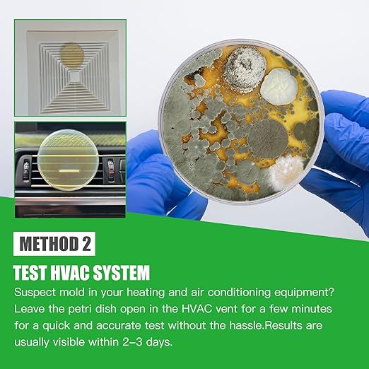 Mold Test Kit for Home Within 12 Individual Tests,DIY Detector at Home, Surface Mold,HVAC,Indoor Air Quality Testing Kits,Black Mold Testing,Includes Detailed Mold Identification Guide and Free Lab
