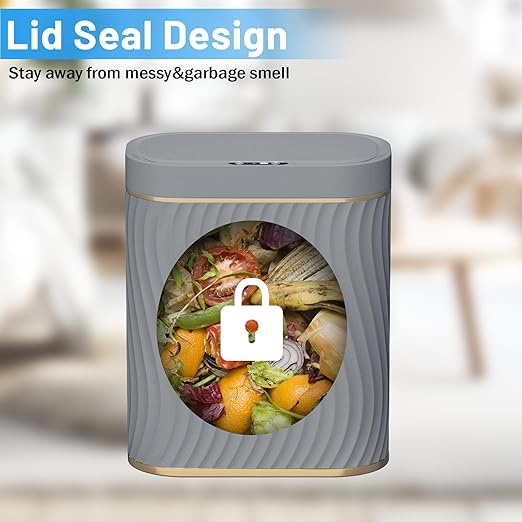 Bathroom Trash can with Automatic Touchless Lid, 2.6 Gallon Motion Sensor Small Garbage Can, Slim Waterproof Smart Trash Bin for Bedroom, Office, Living Room