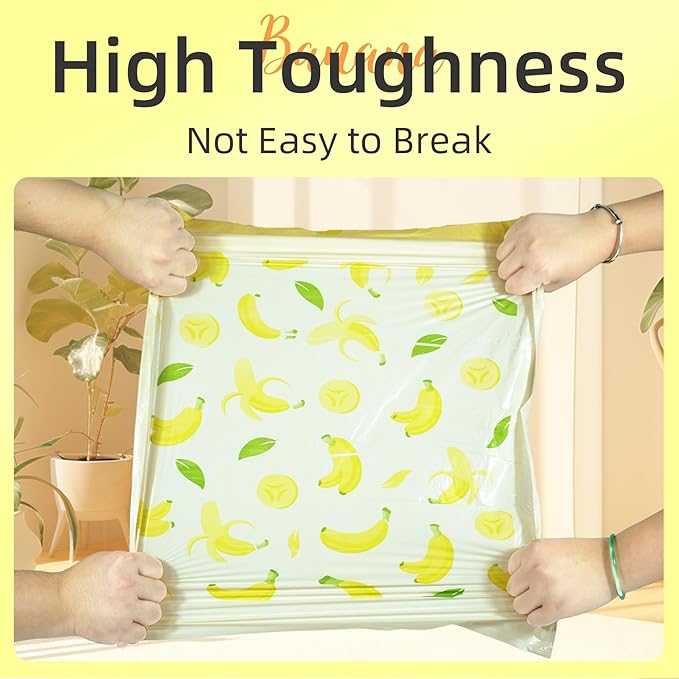 13 Gallon Trash Bags Drawstring, 50 Count Tall Kitchen Trash Bags, Sturdy Large Trash Bags, Banana Printed Garbage Bags 13 Gallon Tall Kitchen, Tear Resistant Kitchen Garbage Bags for Kitchen