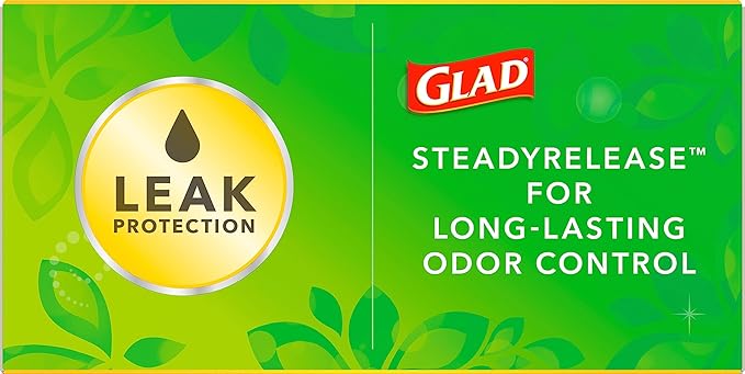 Glad ForceFlex Tall Kitchen Trash Bags, 13 Gal, Gain Original with Febreze, 80 Ct (Pack May Vary)
