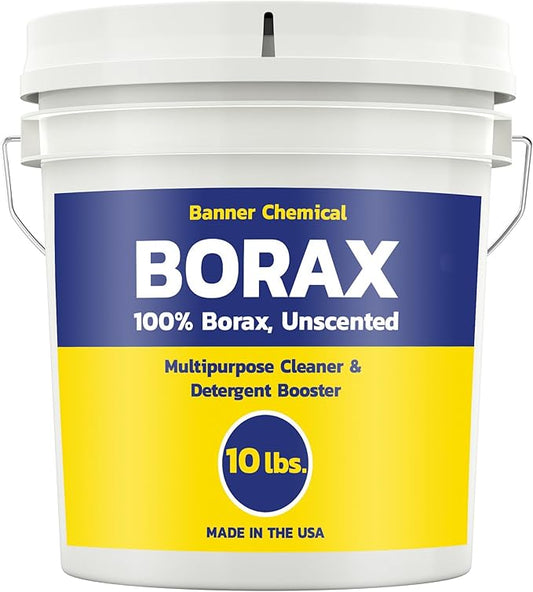 Raw Borax (10 lbs) - 100% Pure, Unscented, Multi-Purpose Cleaner & Detergent Booster - Natural Household Cleaner and Stain Remover - Made in the USA