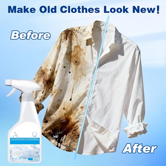 Stain Remover, Dry Clean on the Go Stain Remover Spray, 300m Laundry Stain Remover Spray, No Water, No Waiting, Removal Grease for Clothes Shoes Laundry
