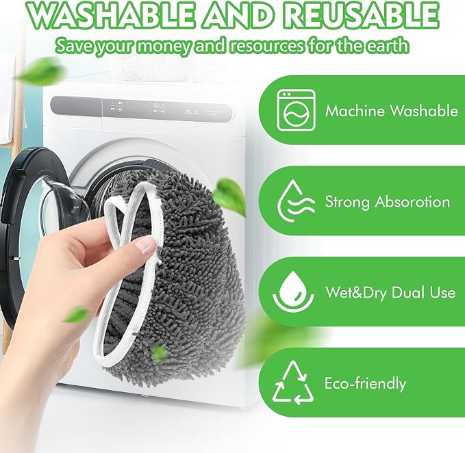 Reusable Wet Pads Refill Compatible with Swiffer Sweeper Mop - Dry Sweeping Cloths & Wet Mopping Cloths for Household Cleaning - Washable Microfiber Mop Pads, 4 Pack (Mop is not Included)