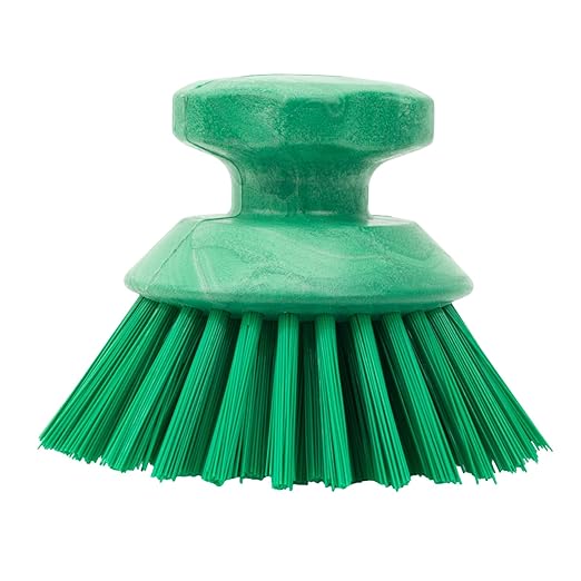 SPARTA 42395EC09 Plastic Scrubber Brush, Round Brush, Dish Scrub Brush With Color Coded For Cleaning, Kitchen, Bathroom, Bathtub, Dishes, Sink, 5 X 5 X 4 Inches, Green