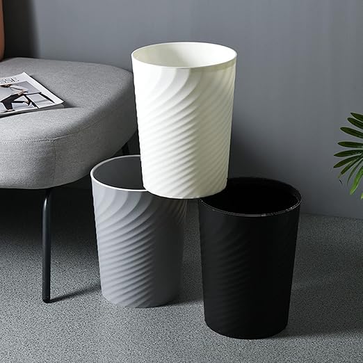 Small Bathroom Trash Can 1.8 Gallon Waste Basket 2 Pack Garbage Can for Toilet Office Bedroom, White