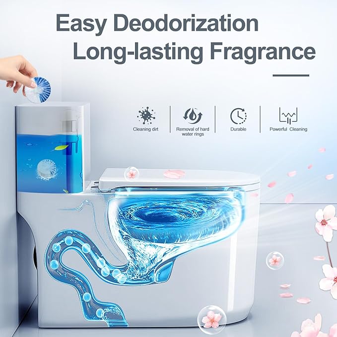 KIISIISO Ultra Clean Toilet Tablets White & Blue-60 PACK, Toilet Bowl Cleaners for Deodorizing & Descaling, Long-Lasting Toilet Bowl Cleaner with Sustained-Release Technology for Stubborn Stains