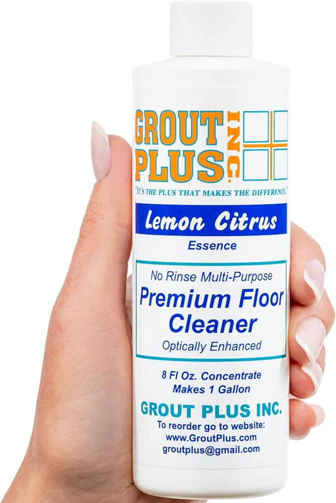 Premium Floor Cleaner, All Purpose Multi Surface Cleaner & Optically Enhanced Brightener, Neutral pH, 3X Strength, No Rinse - Lemon Citrus, 8 Oz for 1 Gal