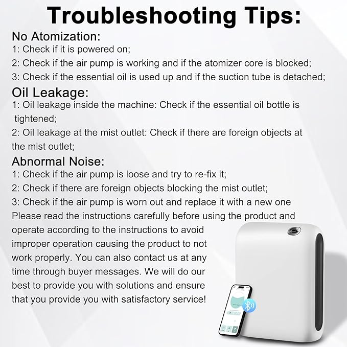 Waterless Diffuser for Home, Scent Air Machine for Home with Bluetooth-Connected 200ML, Whole House Air Freshener, Hotel Collection Diffuser for Large Room, Office, Yoga Room, Livingroom