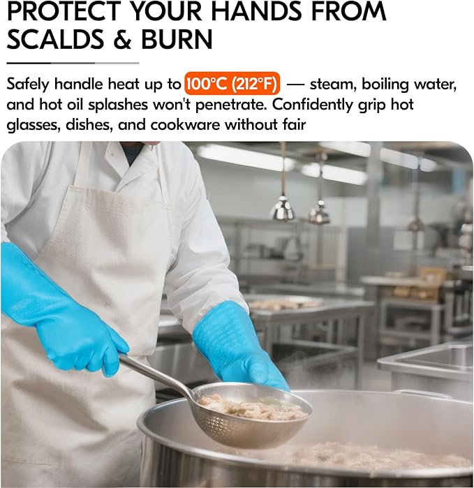 Vgo... Food Handling Gloves,Food Grade TPE,5X Durable for Meat Packing,Commercial Kitchens,Baking(TP1117)