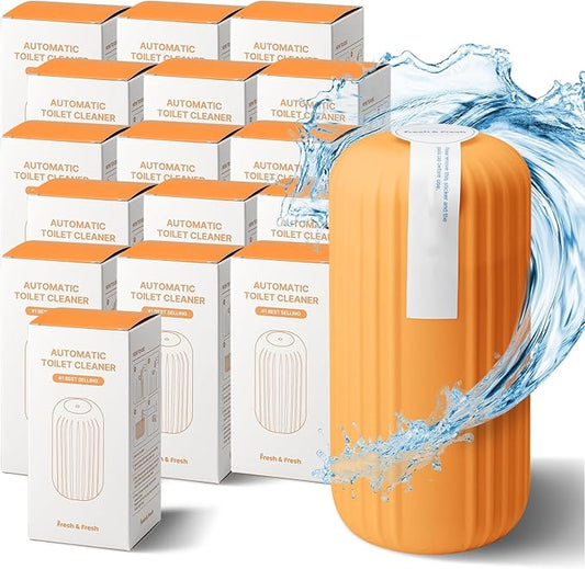 Fresh & Fresh Automatic Toilet Bowl Cleaners (Sunset Orange) - 16 Bottles(UPTO 2500 FLUSHES/Bottle), Commercial and Residential Toilet Cleaner 3-4 MONTH Lasting Toilet Bowl Cleaner Bottle