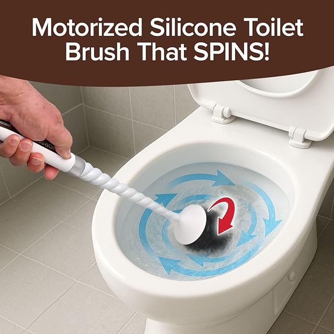 Horsepower Unicorn, AS-SEEN-ON-TV, Motorized Toilet Brush, Powerful Spinning Action, 360 Degree Cleaning Power, Flexible Silicone Bristles, Eliminate Stains & Residue, No Scrubbing, Rechargeable