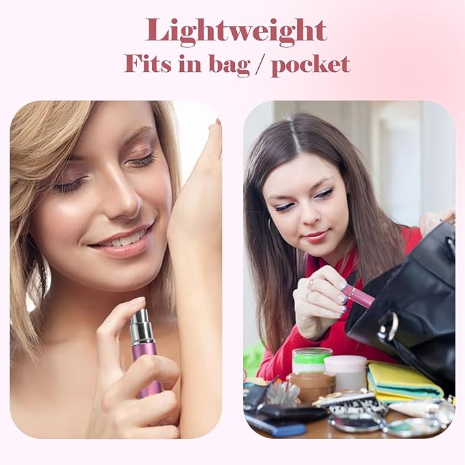 4pcs Mini Perfume Travel Bottle, Perfume Atomiser Refillable, 5ML Spray Bottles, Portable for Travel Holiday Women Man