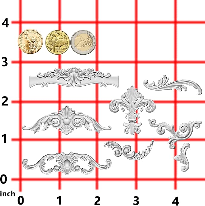 Scrollworks Mold for Polyclay Air Dry Clay Plaster