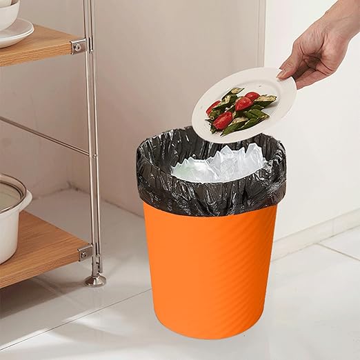 Small Trash Can - Plastic Waste basketbin for Office,Home,Bathroom,Kitchen - 1.8 Gallon - Orange