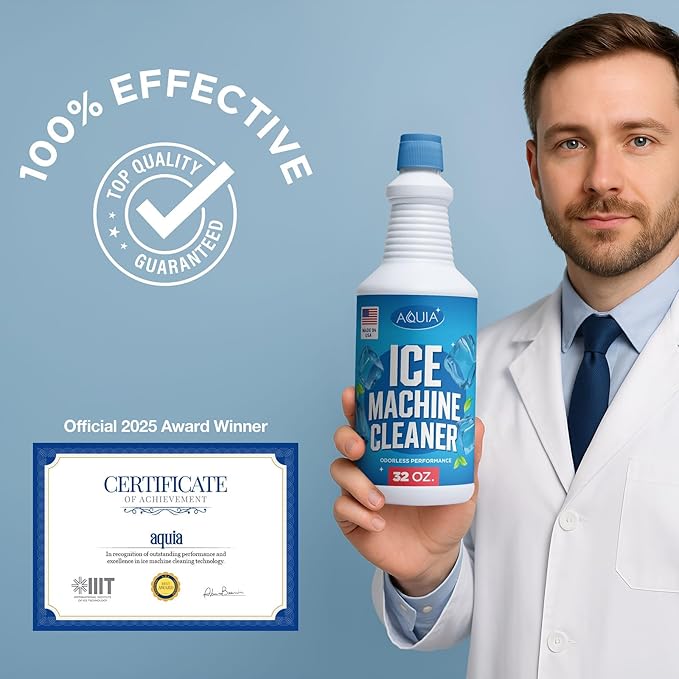 Ice Machine Cleaner and Descaler 32 oz | Ice Maker Cleaner for All Brands; Opal, Scotsman, Manitowoc, Affresh, etc. Countertop Icemaker Cleaners Solution | Icemaker Cleaners and Descaler 100% Active!