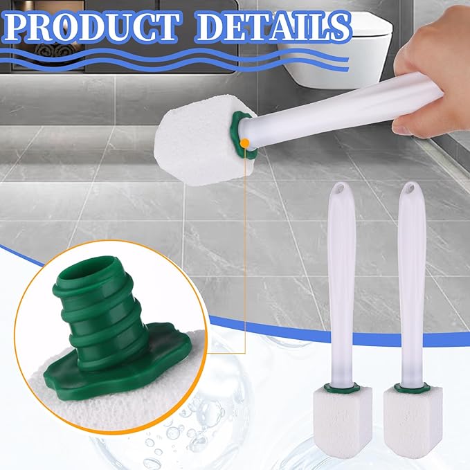 26 Pcs Toilet Pumice Stone with Long Handle Toilet Bowl Cleaner Brush Wand Refills Pumice Stone Block Deep Cleaning Remover Tool for Pool Bath Kitchen Sinks Tiles (White)