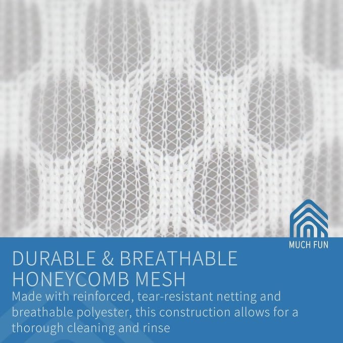 Muchfun 2Pcs Durable Honeycomb Mesh Laundry Bags for Delicates 24 x 24 Inches (2 XX-Large)
