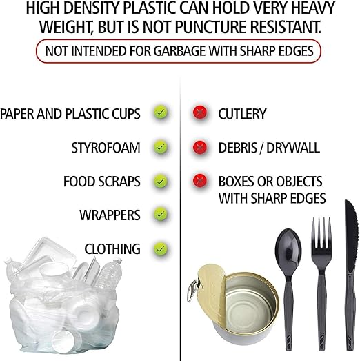 Aluf Plastics 40-45 Gallon Trash Bags Source Reduction Series Value High Density 16 Micron (equiv) 40" x 48" - Intended for Home, Office, Bathroom, Paper, Styrofoam (Pack of 250)