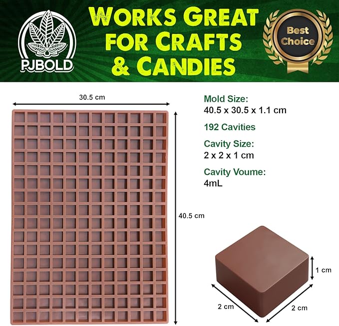 Square Silicone Candy Mold - Half Sheet