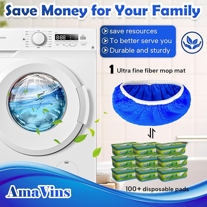 5 Pack Reusable Microfiber Mop Pads Compatible with Swiffer Sweeper Mop, Wet and Dry Flat mop Cover, Washable Mop Pads for Surface/Hardwood Floor Cleaning (Mop is Not Included)