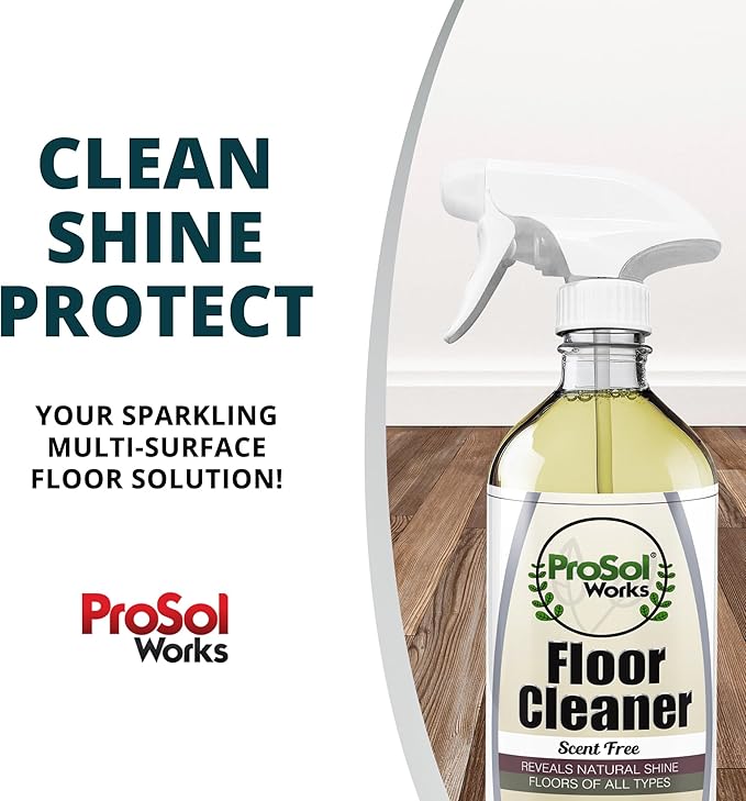 Wood Floor Cleaner 16 oz - Floor Cleaning Spray Great for Various Floor Types Like Tile, Linoleum, Vinyl, Laminate Flooring & Hardwood - Surface Cleaner for Floors, Stain, Dirt & Grime