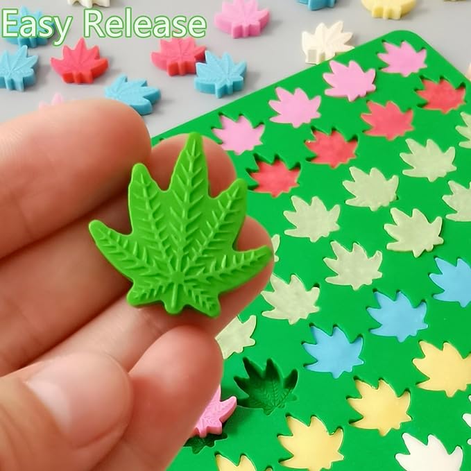Leaf Silicone Molds For Chocolate Gummy Candy, Leaf Wax Melts Molds with Scraper (leaf)