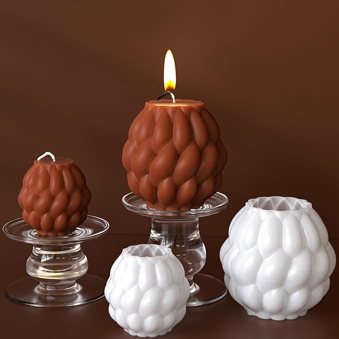 2 Pack Ratate Ball Cylinder Soap & Candle Mold - Silicone 3D Molds for Candy & Home Decor - Resin Casting & Making Molds