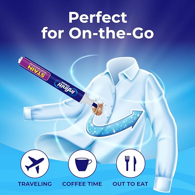 Stain Removal Pen (3 Pack) - 27ml (0.91 fl.oz) Each, Instant Fabric Stain Remover for Clothes, Portable Stain Eraser for Coffee, Wine, Grease, Makeup, On-The-Go Travel Size