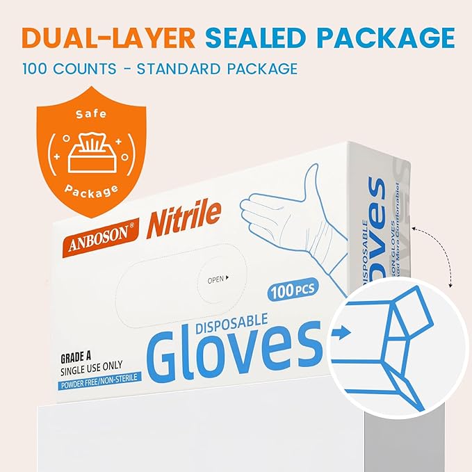 6 mil Disposable Nitrile Gloves, Heavy Duty Disposable Glove, Cooking Gloves, Latex Free, Powder Free