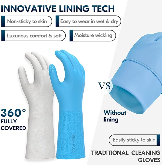 Vgo... Food Handling Gloves,Food Grade TPE,5X Durable for Meat Packing,Commercial Kitchens,Baking(TP1117)