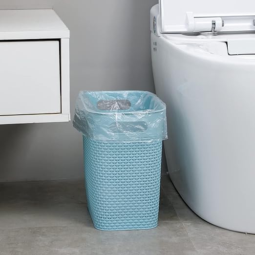 UUJOLY Plastic Small Trash Can Wastebasket, Garbage Container Basket for Bathrooms, Laundry Room, Kitchens, Offices, Kids Rooms, Dorms, (Blue, 2 Pack/3 gallons)