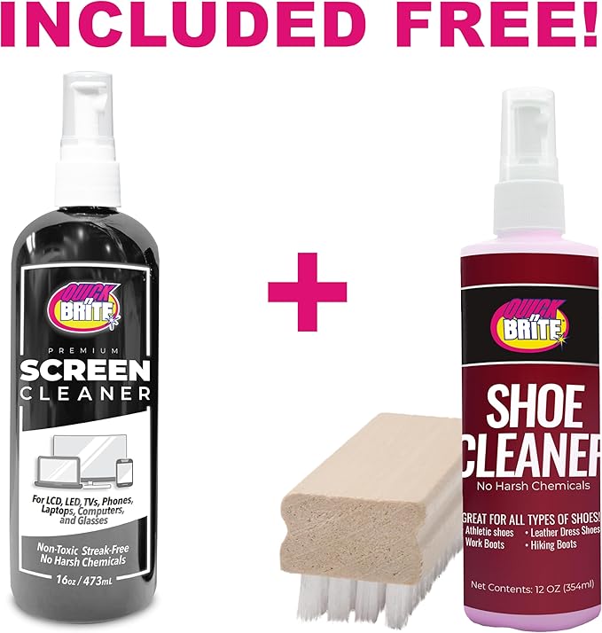 Quick N Brite Eco-Friendly Cleaning Supplies Kit - All Purpose Cleaner with Cleaning Paste & Concentrate - Non-Toxic, Powerful Cleaner Includes Sponge - Versatile Solution for Home & Office