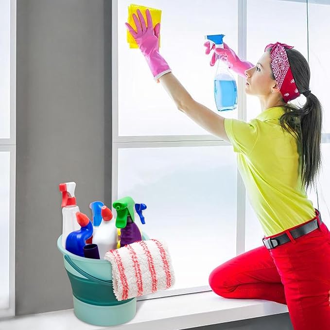 Collapsible Bucket 3PCS 1.3 Gallon/5L Small Plastic Household Cleaning Mop Buckets Foldable Water Bucket for Car Wash Fishing Camping Beach (3PCS)