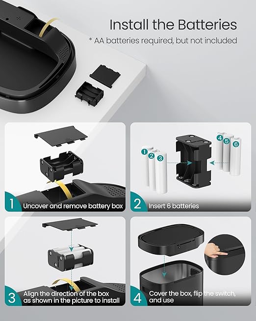 SONGMICS Kitchen Trash Can, 17.2-Gallon (65 L) Motion Sensor Garbage Can, Stainless Steel Trash Bin, Ozone Odor Control, Stay-Open, Ink Black ULTB660B01