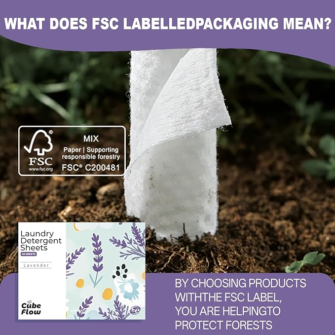 Laundry Detergent Sheets, Lavender Scent - 100 Loads |Effective & Eco-Conscious Cleaning| Pre-Measured, Liquidless for Deep Clean | Hypoallergenic, Washing Soda Travel Laundry Soap Strips