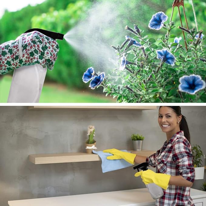 Glass Spray Bottle Kit×10 (2×16 oz, 2×4 oz, 6×2 oz), 9×10 ml Roller Bottles, Anti UV, Multi Size and Versatile, Suitable for Aromatherapy, Facial Moisturizing, Watering, etc.(Clear)