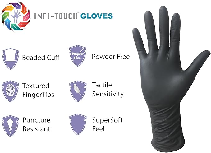 Super soft Disposable Latex Gloves, Powder Free, Exam 12" Length, Medium Duty, 50 Gloves, Size X-Large.