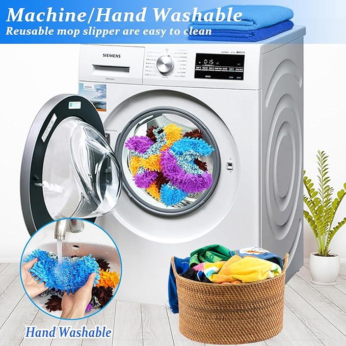 Mop Slippers Shoes Cover Duster - Microfiber Mopping Slippers for Floor Cleaning,Floor Cleaning Tools, Washable Reusable Mop Shoes Microfiber Foot Socks (2 Pairs)