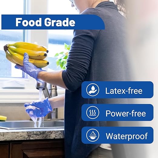 JMU 200 Count Nitrile Gloves Small, 3.5 Mil Powder Free Latex Free Disposable Gloves for Medical, Cooking, Cleaning