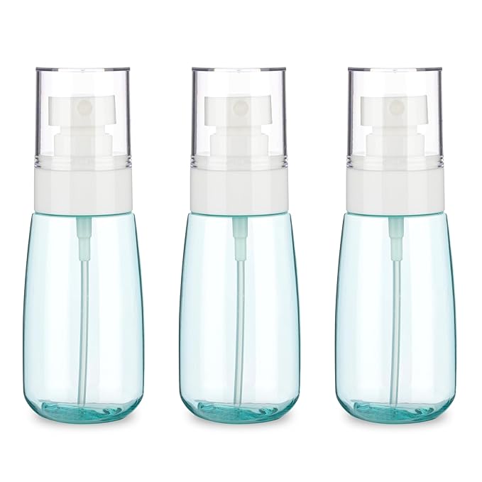 3 Pack 2oz/60ml Small Spray Bottle, Empty Plastic Mini Spray Bottles, Fine Mist Travel Spray Bottle with 9pcs Labels