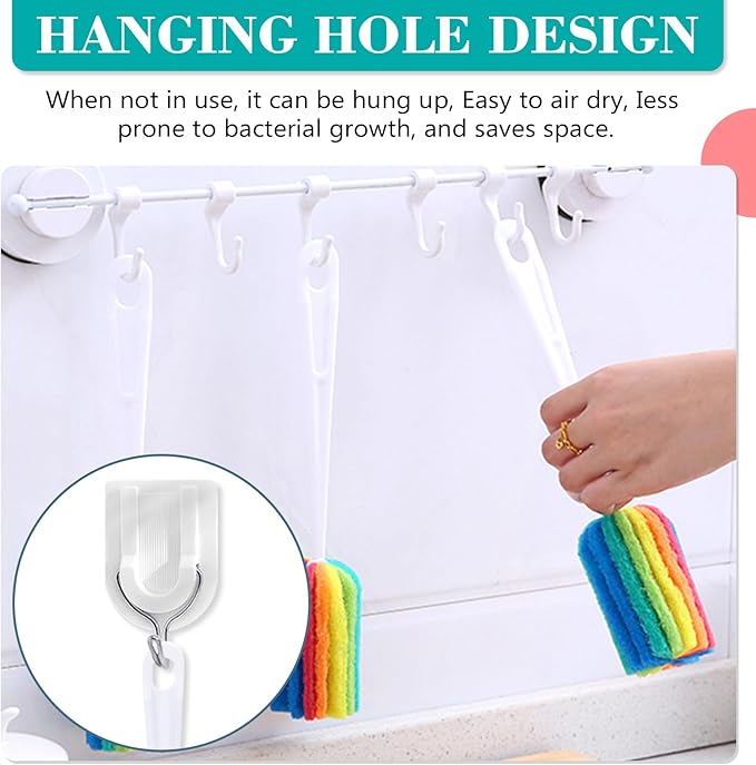 Bottle Brush Cleaner 4PCS Sponge Cleaning Brushes Long Handle Scouring Pad Scrub Brushes for Kitchen Clean Baby Bottle Glasses Mugs Cups (4 PCS)