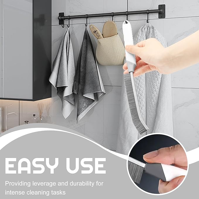 Crevice Cleaning Brush Bathroom Tile Groove Gap Cleaning Brush Premium Crevice Cleaning Tool Aluminum Support with 15° Angled Head-Grout Thin Brush,Kitchen & Bathroom Tool (3PCS)