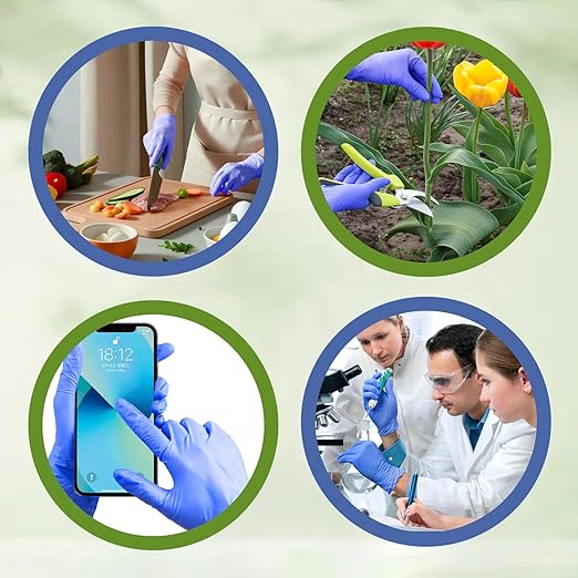 Jointown Biodegradable Nitrile Exam Gloves, Disposable Medical Surgical Gloves, Violet Blue Nitrile Glove, Latex Free, Food Safe, 2000 Count, Large