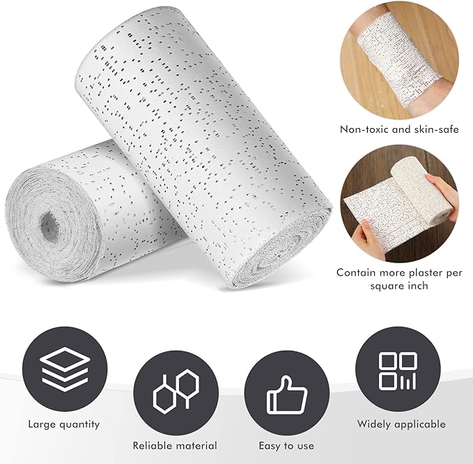 20 Pack Plaster Cloth Gauze Bandage Rolls for Art Craft Project Each Roll 5 Yards Plaster Strip Gauze Wrap Bulk for Body Casts Belly Molds Mask Making Sculptures(6 x 180 Inch)