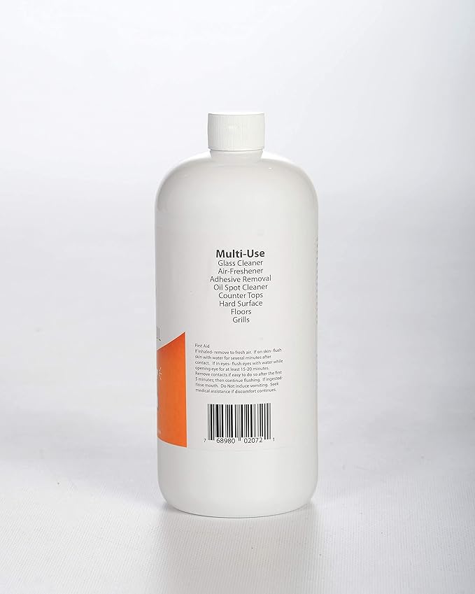 Premium Cold Pressed Orange Oil Concentrate- 32 oz (with D-Limonene), Concentrated Cold Pressed Orange Oil Blend - All-Purpose Citrus Cleaner and Degreaser Blend