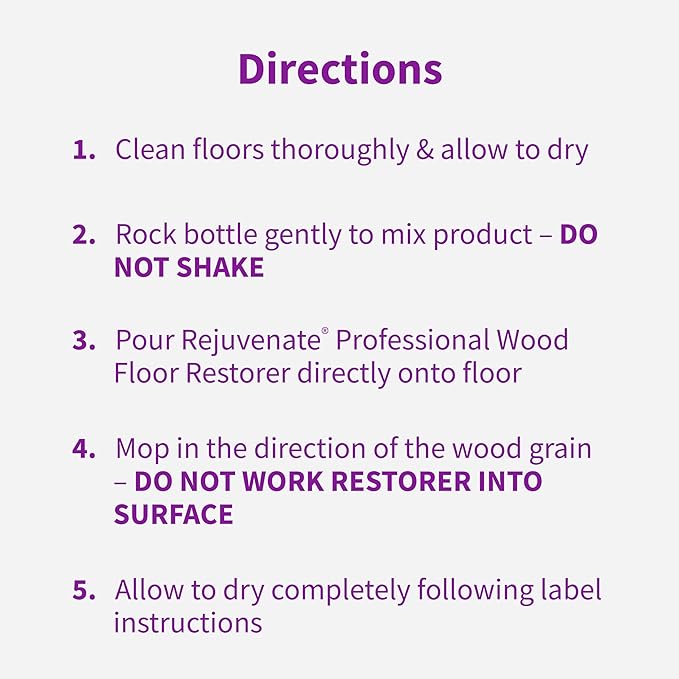 Rejuvenate Professional Wood Floor Restorer Fills Scratches, Shines And Protects Wood Flooring For A High Gloss Shine, 1 Gallon