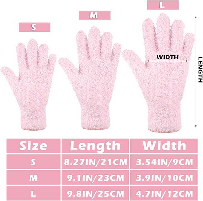 Patelai 3 Pairs Microfiber Plant Dusting Gloves Leaf Cleaning Gloves for Indoor Plants, Blinds, Furniture, House(Medium,Pink, Nude, White)